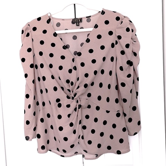 Tops - Dusty Rose XL Retro Polkadot top!